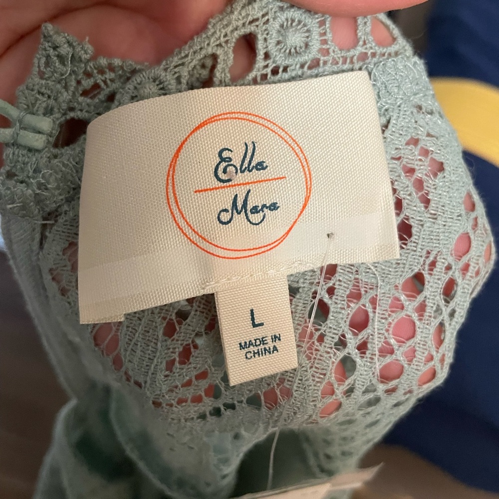 NWT Anthropologie Liliya Lace Top in color Allure sz L - Picture 8 of 11